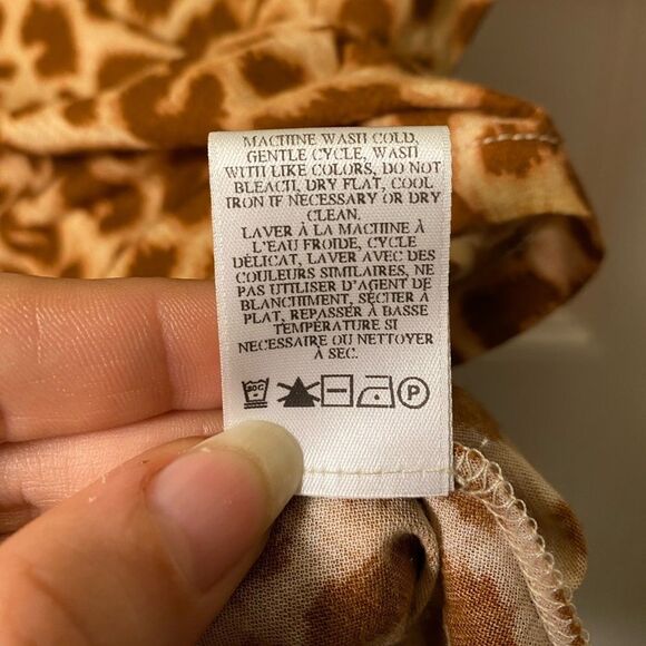 A.L.C. Bambina Leopard Print Short Sleeve Crewneck T-Shirt Brown Sz Small - Picture 10 of 10